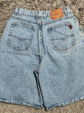 Retro 90s Gloria Vanderbilt High Waisted Light Was Denim Shorts Size 12